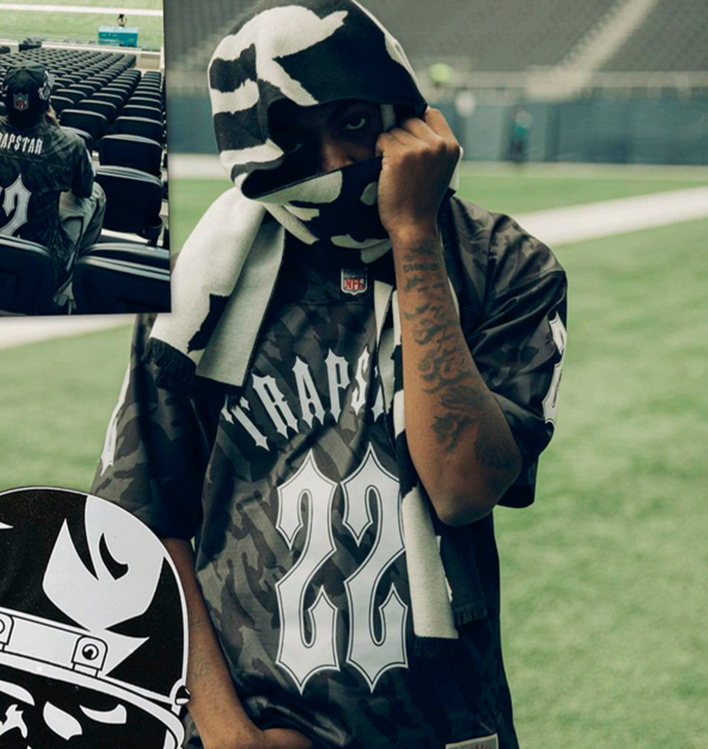 沸騰ブラドン FOOTBALL NFL X TRAPSTAR JERSEY CABIN DRIPPY – シャツ