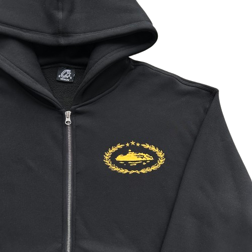 CORTEIZ SUPERIOR ROYALE ZIP HOODIE (BLACK/YELLOW)