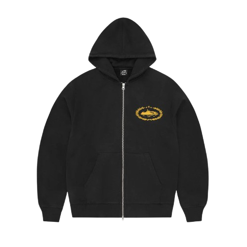 CORTEIZ SUPERIOR ROYALE ZIP HOODIE (BLACK/YELLOW)